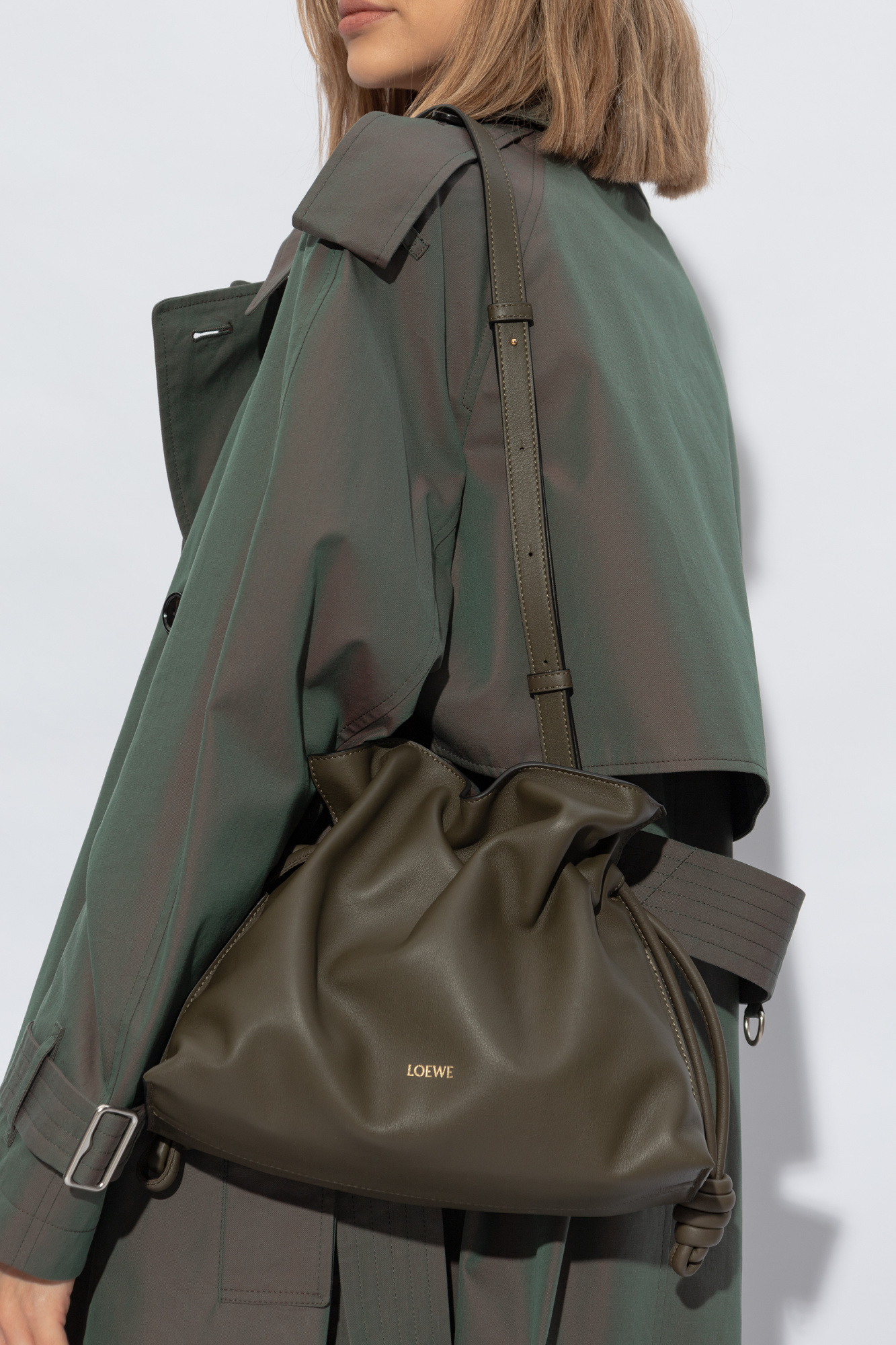ショルダーバッグ・ポシェット Loewe Khaki Nappa Leather Large Flamenco Shoulder Bag Loewe Flamenco Shoulder bag 405697 | Collector Square